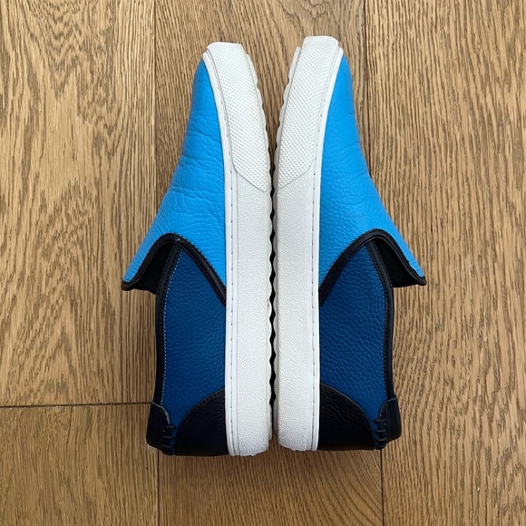 Coach Men’s Union Slip On Sneakers Azure Blue Leather Limited w/ Box - Size 10 - Picture 5 of 14
